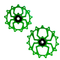 Alugear Spider MTB Pulleys Wheels For Shimano 12-speed - 15/13 Teeth - Green