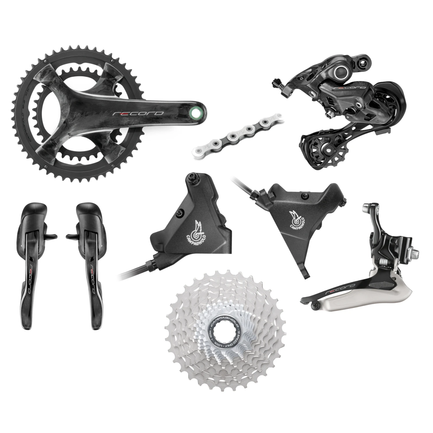 Campagnolo® Campagnolo Record Groupset 2x12-speed - Hydraulic Disc Brake - Flat Mount
