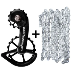 CeramicSpeed OSPW Derailleur Pulley System & UFO Factory Optimized Chain For Shimano 9100/9150/8000 SS/8050 SS - Black