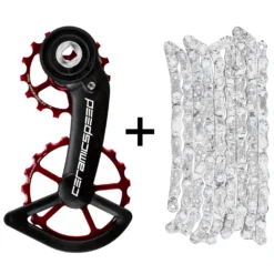 CeramicSpeed Coated OSPW Derailleur Pulley System & UFO Factory Optimized Chain For SRAM Red / Force AXS - Red