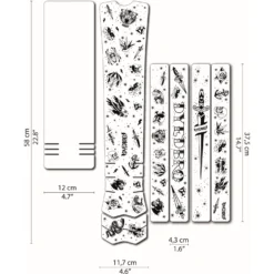 DYEDBRO E-Bike Beschermfolie Voor Het Frame - Old School Tattoo - Black Matte